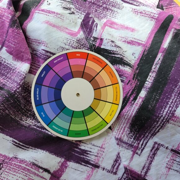 Zim Zoe Womens Top 22 24 Plus Tee Purple Watercolor Cotton Ruffle WAT32E - Picture 6 of 8